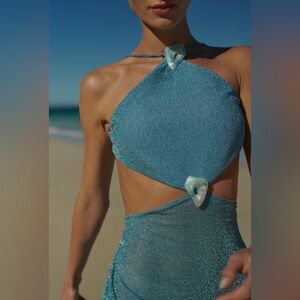 BAOAB KIRA GLOSSY DRESS - blue